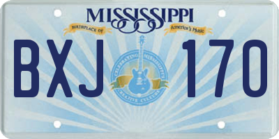 MS license plate BXJ170