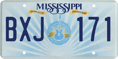 MS license plate BXJ171