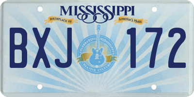 MS license plate BXJ172