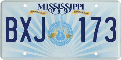 MS license plate BXJ173
