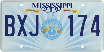 MS license plate BXJ174