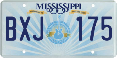 MS license plate BXJ175