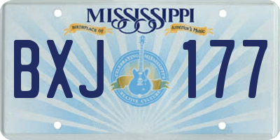 MS license plate BXJ177