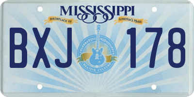 MS license plate BXJ178