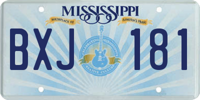 MS license plate BXJ181