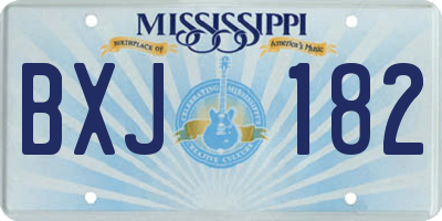MS license plate BXJ182