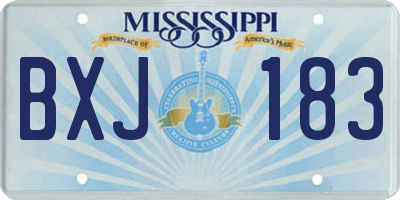 MS license plate BXJ183