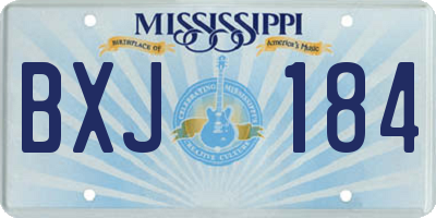 MS license plate BXJ184