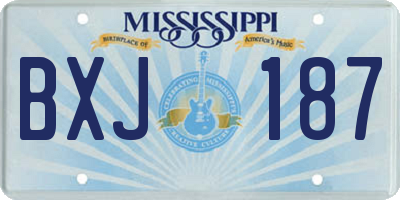 MS license plate BXJ187
