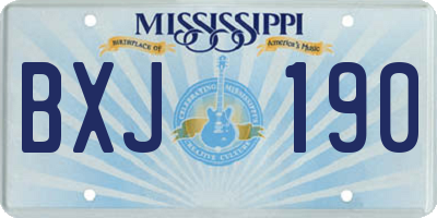 MS license plate BXJ190