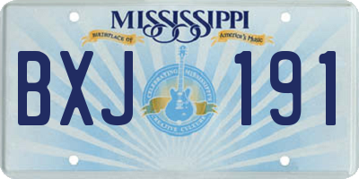 MS license plate BXJ191