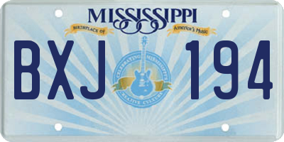 MS license plate BXJ194