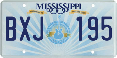 MS license plate BXJ195