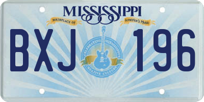 MS license plate BXJ196