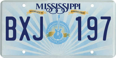 MS license plate BXJ197