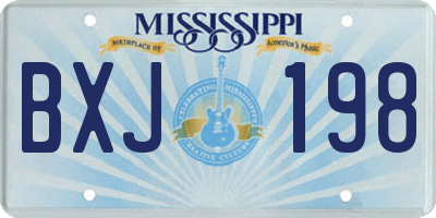 MS license plate BXJ198