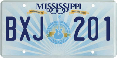 MS license plate BXJ201
