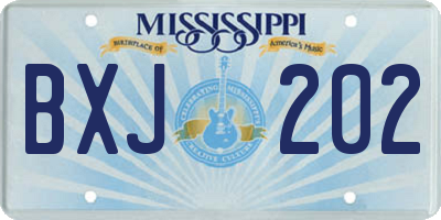MS license plate BXJ202