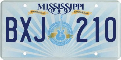 MS license plate BXJ210
