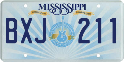 MS license plate BXJ211