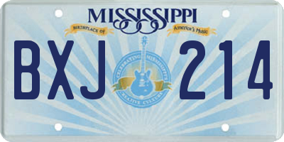 MS license plate BXJ214