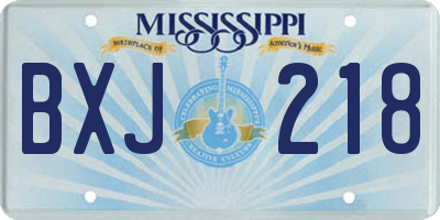 MS license plate BXJ218