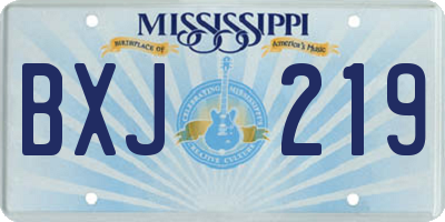 MS license plate BXJ219