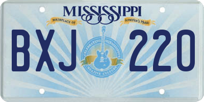 MS license plate BXJ220