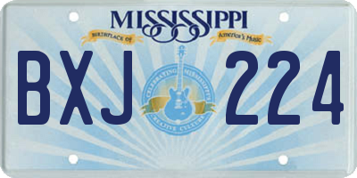 MS license plate BXJ224