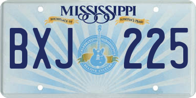 MS license plate BXJ225