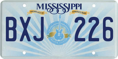 MS license plate BXJ226