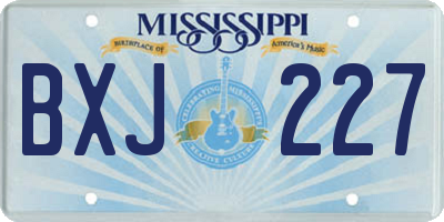 MS license plate BXJ227