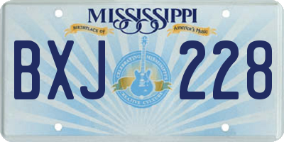 MS license plate BXJ228