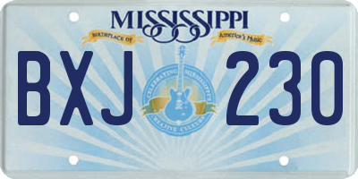 MS license plate BXJ230