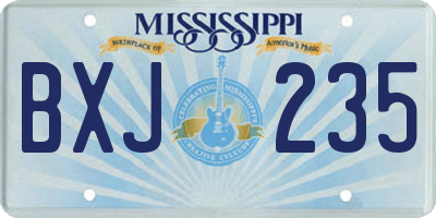 MS license plate BXJ235