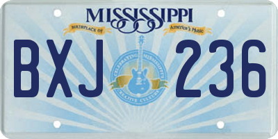 MS license plate BXJ236