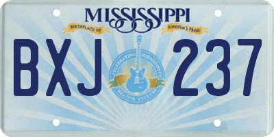 MS license plate BXJ237