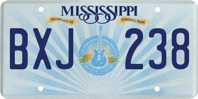 MS license plate BXJ238