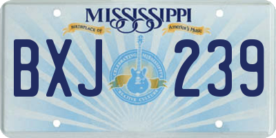 MS license plate BXJ239