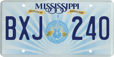 MS license plate BXJ240