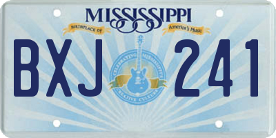 MS license plate BXJ241