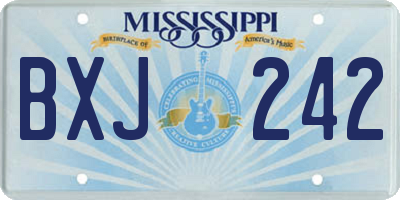 MS license plate BXJ242