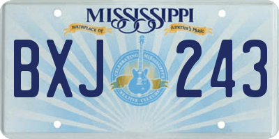 MS license plate BXJ243
