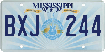 MS license plate BXJ244