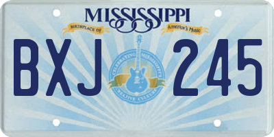 MS license plate BXJ245