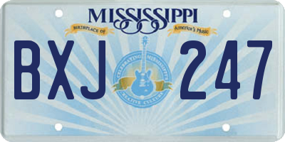 MS license plate BXJ247