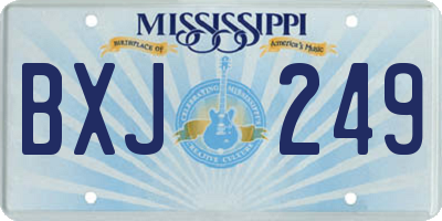 MS license plate BXJ249