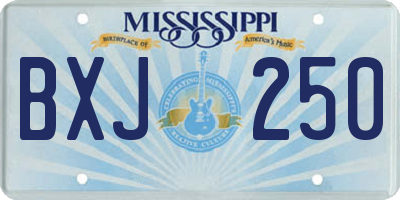 MS license plate BXJ250