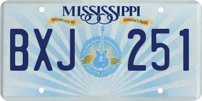 MS license plate BXJ251