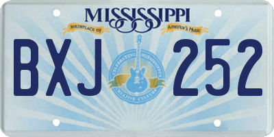 MS license plate BXJ252